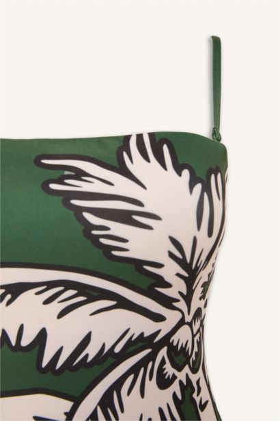 Regular Fıt Çiçek Desenli Mayo