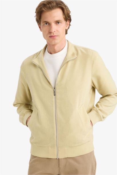 Regular Fit High Neck Zip-Up Jacket