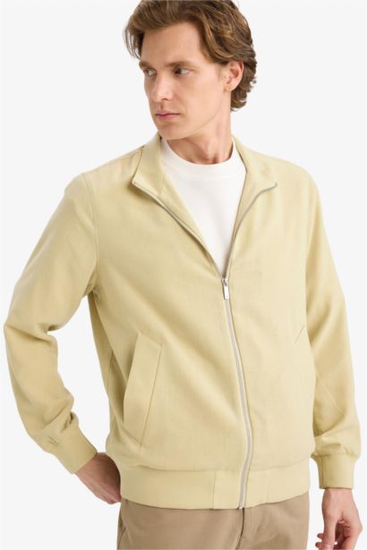 Regular Fit High Neck Zip-Up Jacket