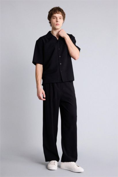 Boxy Fit Crinkled Short Sleeves Shirt