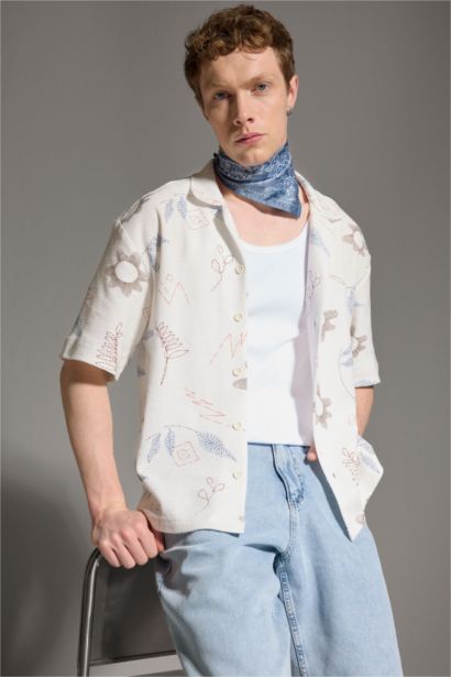 Boxy Fit Printed Short Sleeves Shirt