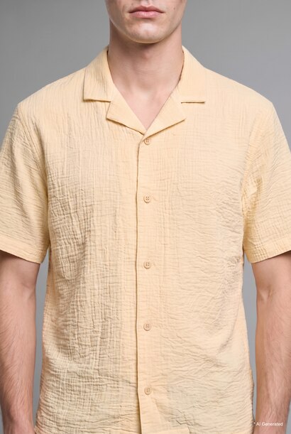 Boxy Fit Apache Neck Short Sleeve Shirt