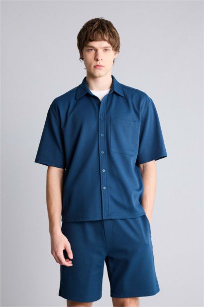 Рубашка Boxy Fit из эластичной ткани