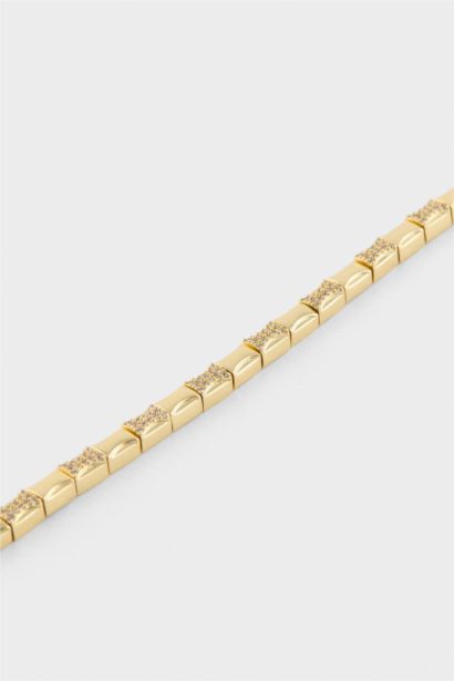 Reis X DeFacto Diktörtgen Desenli Gold Bileklik