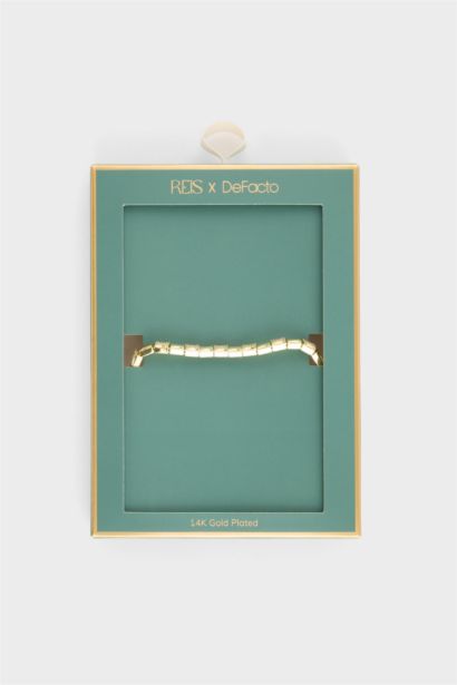 Reis X DeFacto Diktörtgen Desenli Gold Bileklik