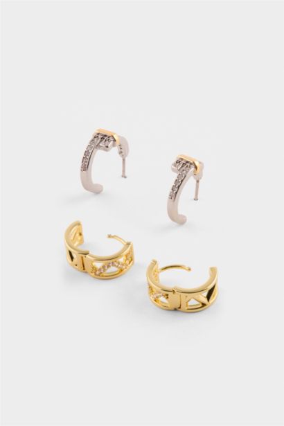 Reis X DeFacto 2'li Gold Küpe