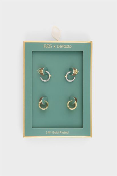 Reis X DeFacto 2'li Gold Küpe