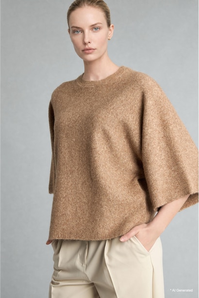 Knitted Crew Neck Pullover