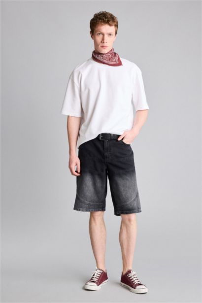 Baggy Fıt Bermuda Şort