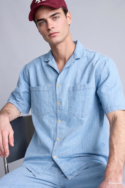 Relax Fit Cotton Short Sleeve Shirt