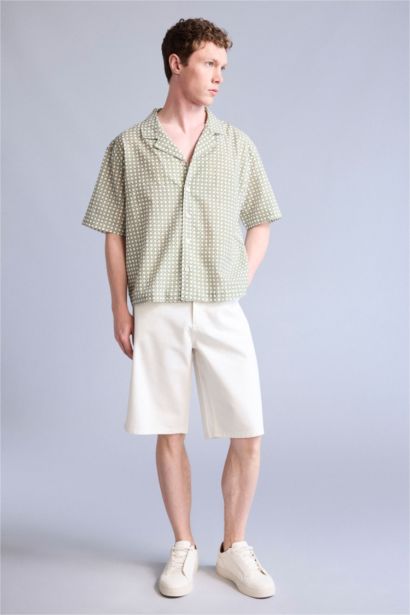 Yumuşak Dokulu Baggy Fit Bermuda Şort