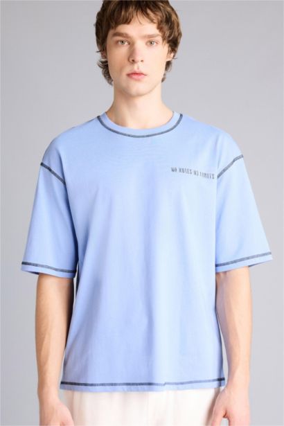100% Cotton Boxy Fit Slogan Short Sleeve T-Shirt