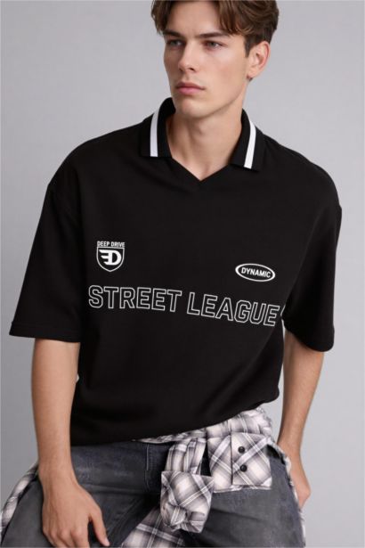 Loose Fıt Polo Yaka Kısa Kollu Polo Tişört