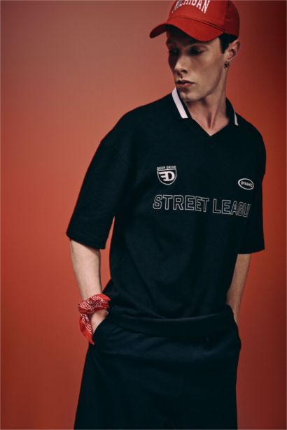 Loose Fıt Kısa Kollu Polo Tişört