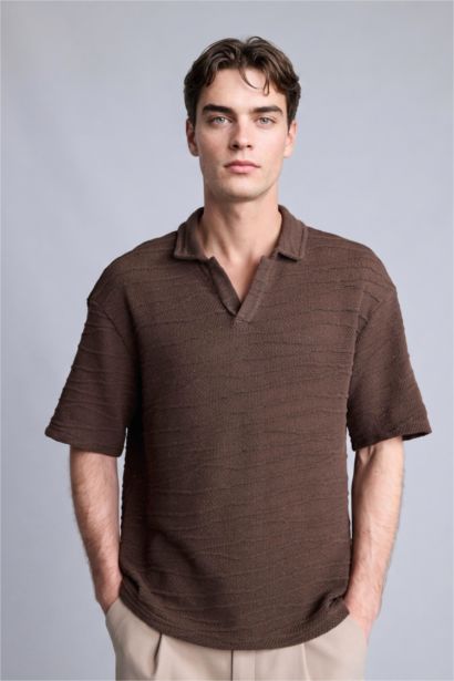 Boxy Fit Short Sleeve Polo T-Shirt