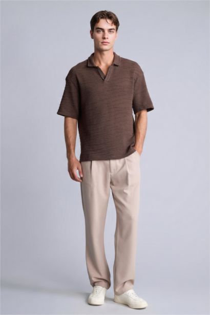 Boxy Fit Short Sleeve Polo T-Shirt