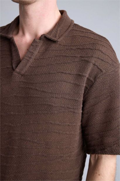 Boxy Fit Short Sleeve Polo T-Shirt