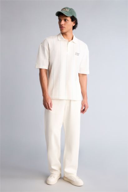 Loose Fit Kısa Kollu Baskılı Polo Tişört