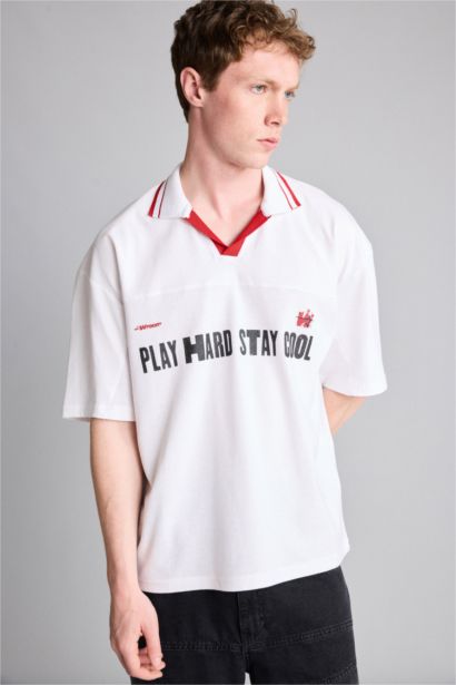 Loose Fit Short Sleeve Polo T-Shirt