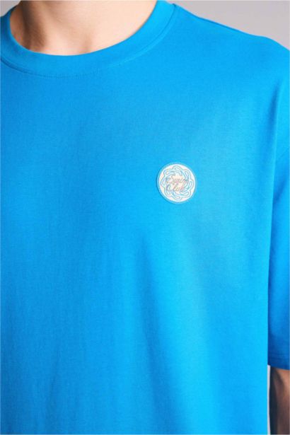 100% мақта Boxy Fit баспалы футболка