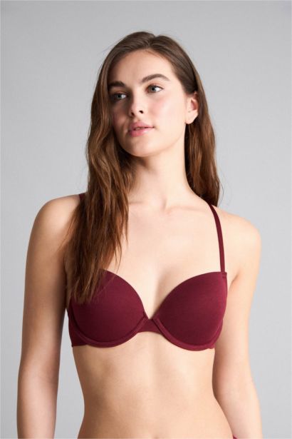 Pamuklu Kaplı Pedli Balenli 2'li Tişört Bra