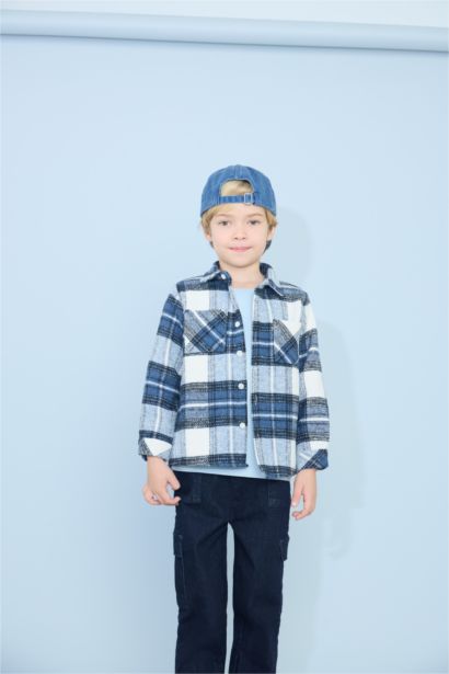 Baby Boy Shirt Collar Checked Flannel Shirt