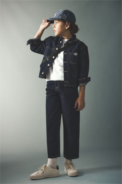 جاكيت جينز اولادي بأزرار