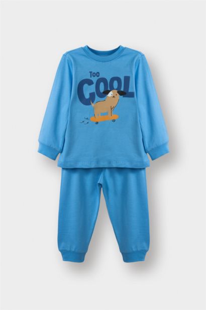Baby Boy Printed Cotton Top Bottoms 2 Piece Pajama Set