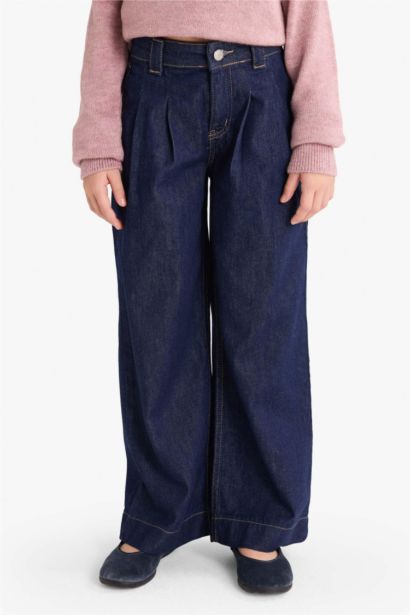 Wide Leg Geniş Paça Jean Pantolon Kız Çocuk