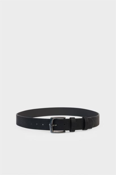 Erkek Dikdörtgen Toka Suni Deri Günlük Kemer