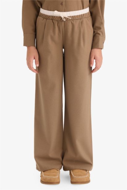 Beli Lastikli Wide Leg Pantolon Kız Çocuk