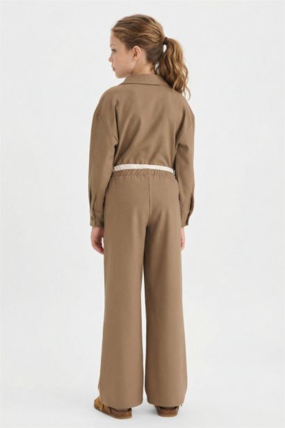 Beli Lastikli Wide Leg Pantolon Kız Çocuk