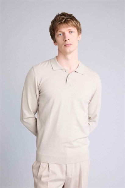 Standard Fit Polo Collar Knitwear Pullover