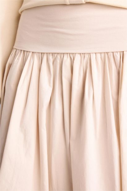 Юбка со средней талией из поплина для женщин