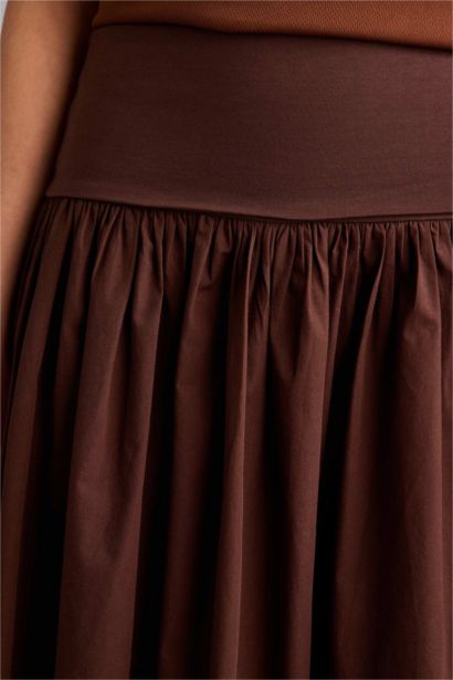 Юбка со средней талией из поплина для женщин