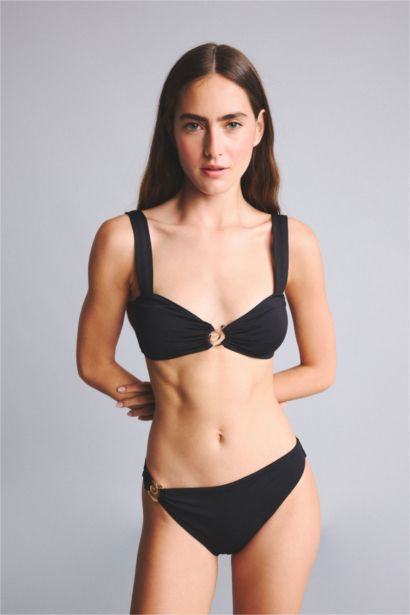 Regular Fit Black Bikini Top