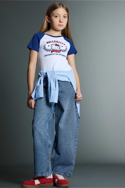 Girl Baggy Fit Wide Leg Jeans