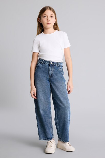 Girl Baggy Fit Wide Leg Jeans