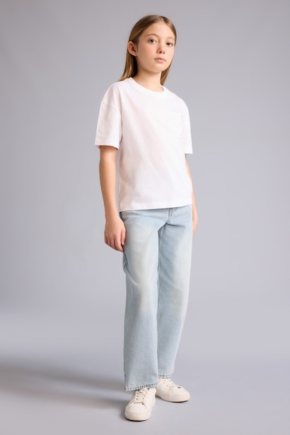 Girl Baggy Fit Wide Leg Jeans
