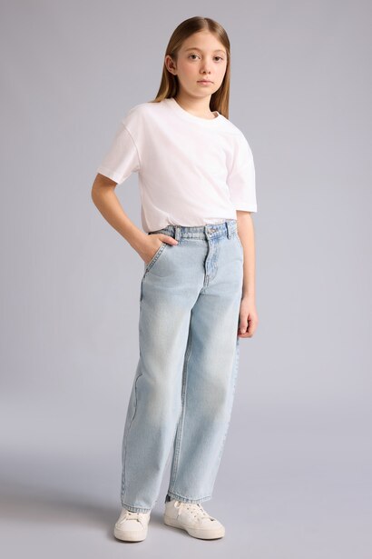 Girl Baggy Fit Wide Leg Jeans