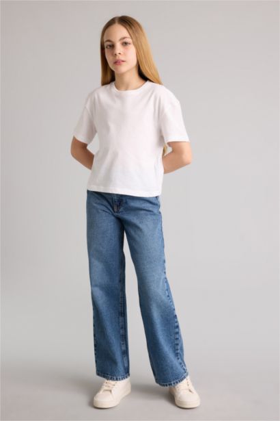 Girl Straight Wide Leg Jeans