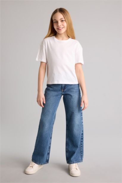 Girl Straight Wide Leg Jeans
