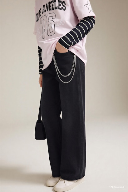 Straight Fit Jean Kız Çocuk