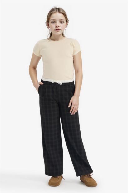Girl Wide Leg Poplin Trousers