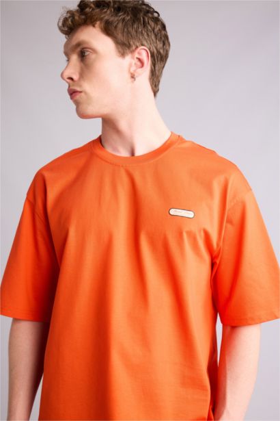 100% мақта Boxy Fit баспалы футболка