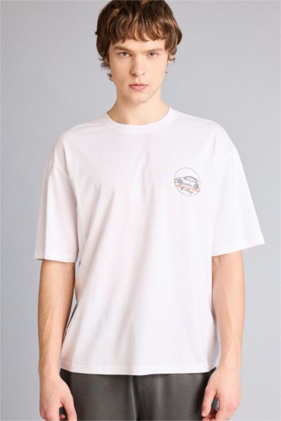 Футболка Boxy Fit с принтом из 100% хлопка