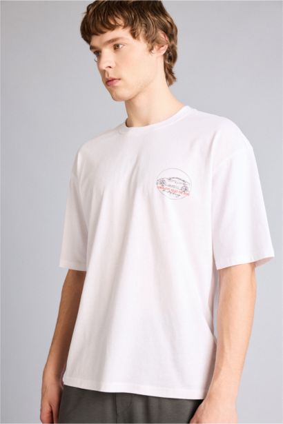 Футболка Boxy Fit с принтом из 100% хлопка