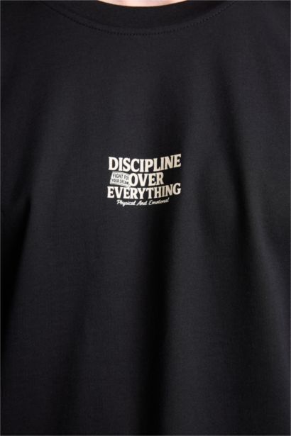 100% мақта Boxy Fit баспалы футболка