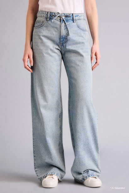 Low Rise Wideleg Düşük Bel Jean