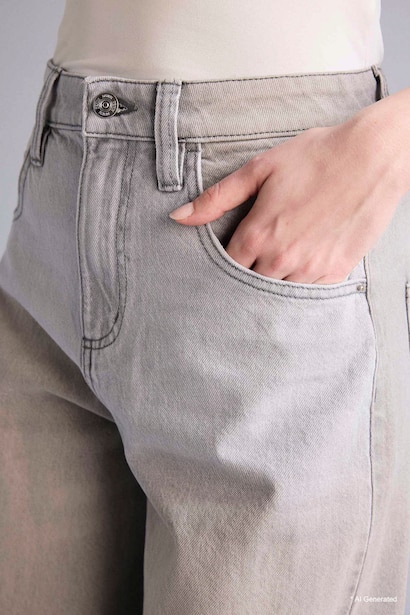 Baggy Yüksek Bel Jean